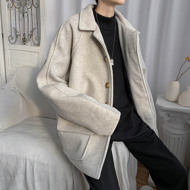 All-match Outer Wear Autumn And Winter Woolen Coat Men