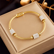 Gold-plated Butterfly Pearl Flower Rhinestone-embedded Accessories Bracelet