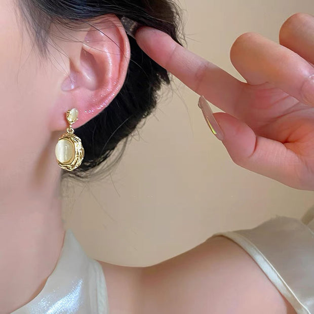 Retro Hong Kong Style Elegant Ear Studs Niche High Sense