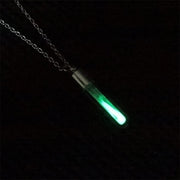 Fluorescent Straight Tube Glass Bottle Pendant Necklace