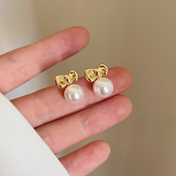 Retro Hong Kong Style Elegant Ear Studs Niche High Sense