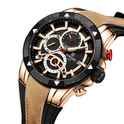 Men's Watch Calendar Watch Tape Quartz Watch Six-pin Watch Business Men's Watch