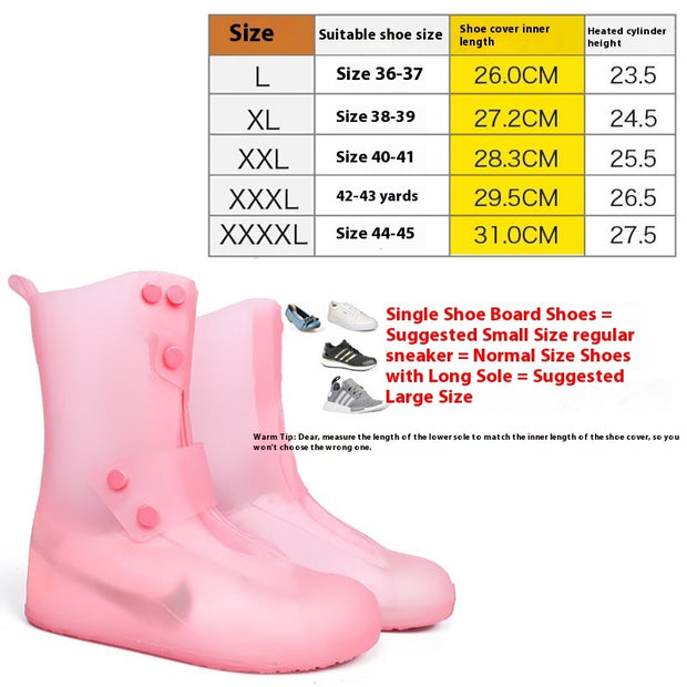 Shoe Cover Waterproof Non-slip Thickening Wear-resistant Sole Silicone Shoe Cover