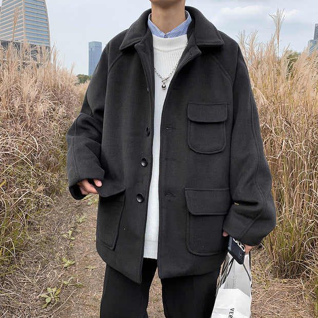 All-match Outer Wear Autumn And Winter Woolen Coat Men