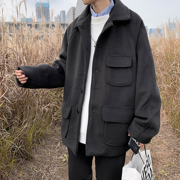 All-match Outer Wear Autumn And Winter Woolen Coat Men