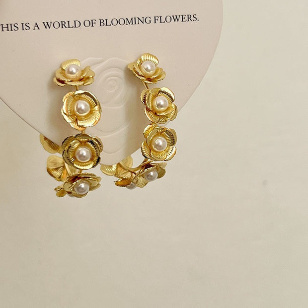 Retro Hong Kong Style Elegant Ear Studs Niche High Sense